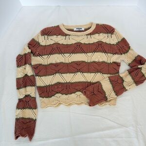 RSQ crochet knit striped sweater. Size x-small